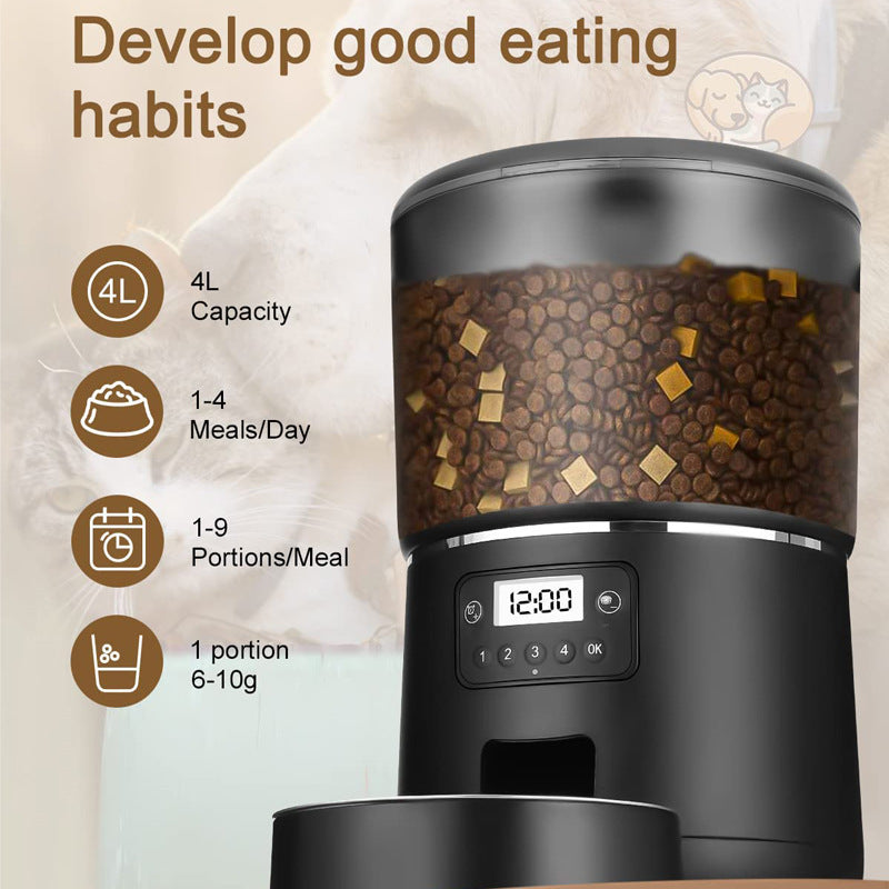 Pet Feeder Automatic 4L Remote Graffiti APP Timing Quantitative Cat And Dog Supplies WIFI Intelligent Feeding Machine