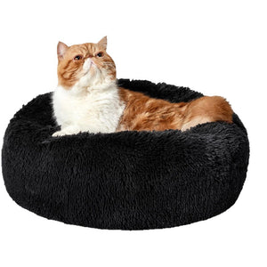 Doghouse Donut Washable Pet House Non-Slip Round Plush Faux Fur Cat House For Medium Dogs