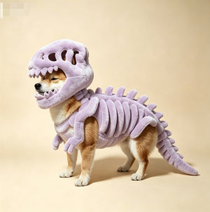 Dinosaur Skeleton Pet Clothing, Glow-in-the-dark Dinosaur Skeleton Pet Costume