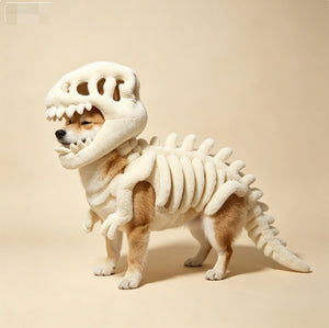 Dinosaur Skeleton Pet Clothing, Glow-in-the-dark Dinosaur Skeleton Pet Costume