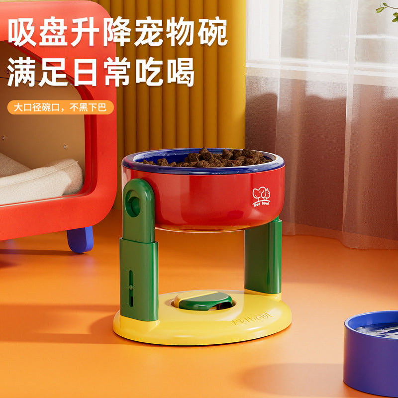 Suction Cup Pet Bowl, Adjustable Height Dog Bowl, Universal For Cats And Dogs, Protects Cervical Spine, Water Bowl, Dog Bowl, Anti-Spill, Elevated Bowl