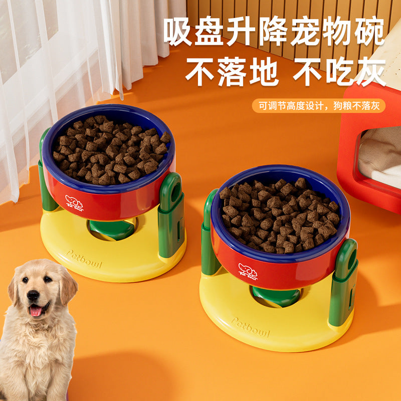 Suction Cup Pet Bowl, Adjustable Height Dog Bowl, Universal For Cats And Dogs, Protects Cervical Spine, Water Bowl, Dog Bowl, Anti-Spill, Elevated Bowl